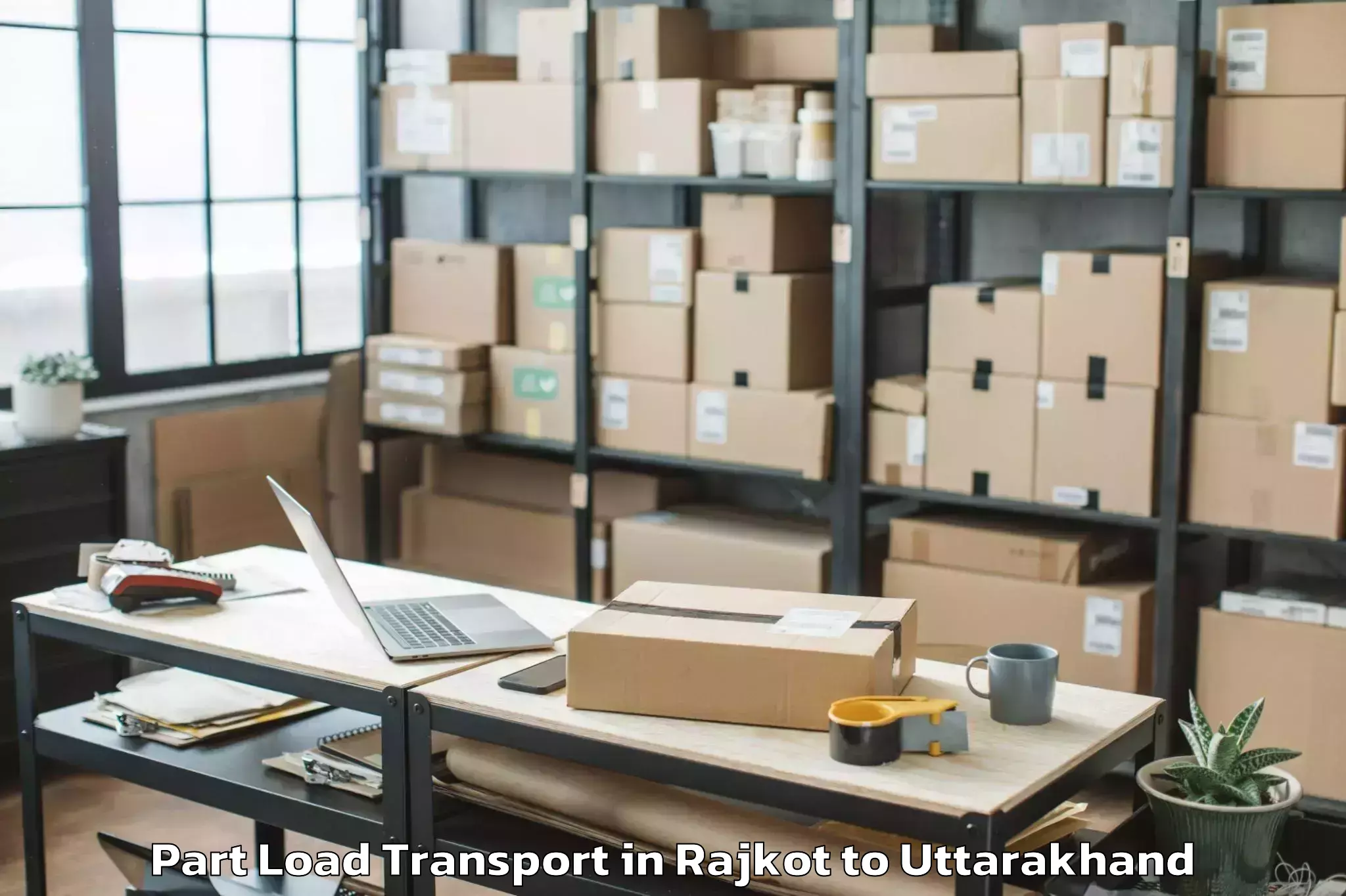 Book Rajkot to Thalisain Part Load Transport Online